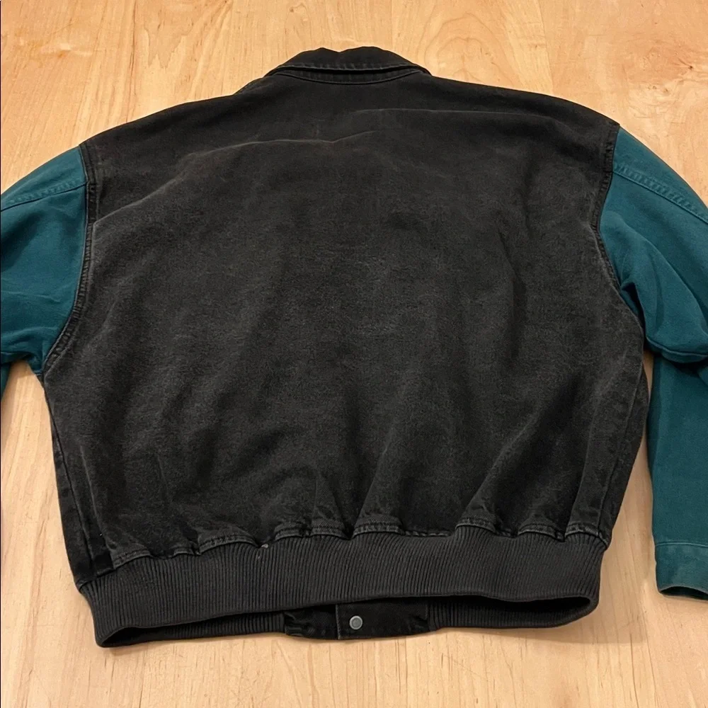 VTG Black and Green International Denim Men's Jacket with UPS hit